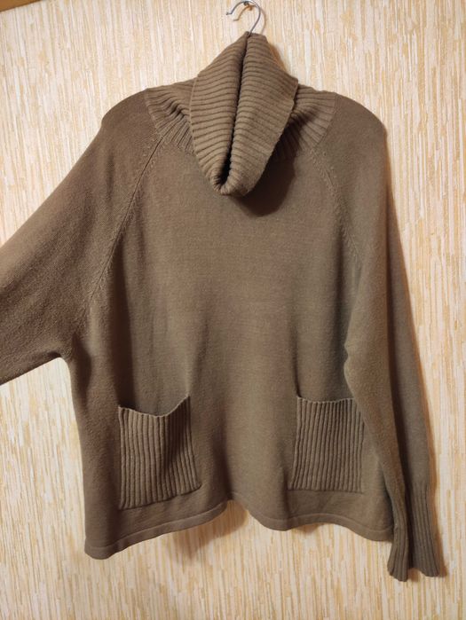 теплий жіночий світер светр оверсайз з високою горловиною р.52-54/xl