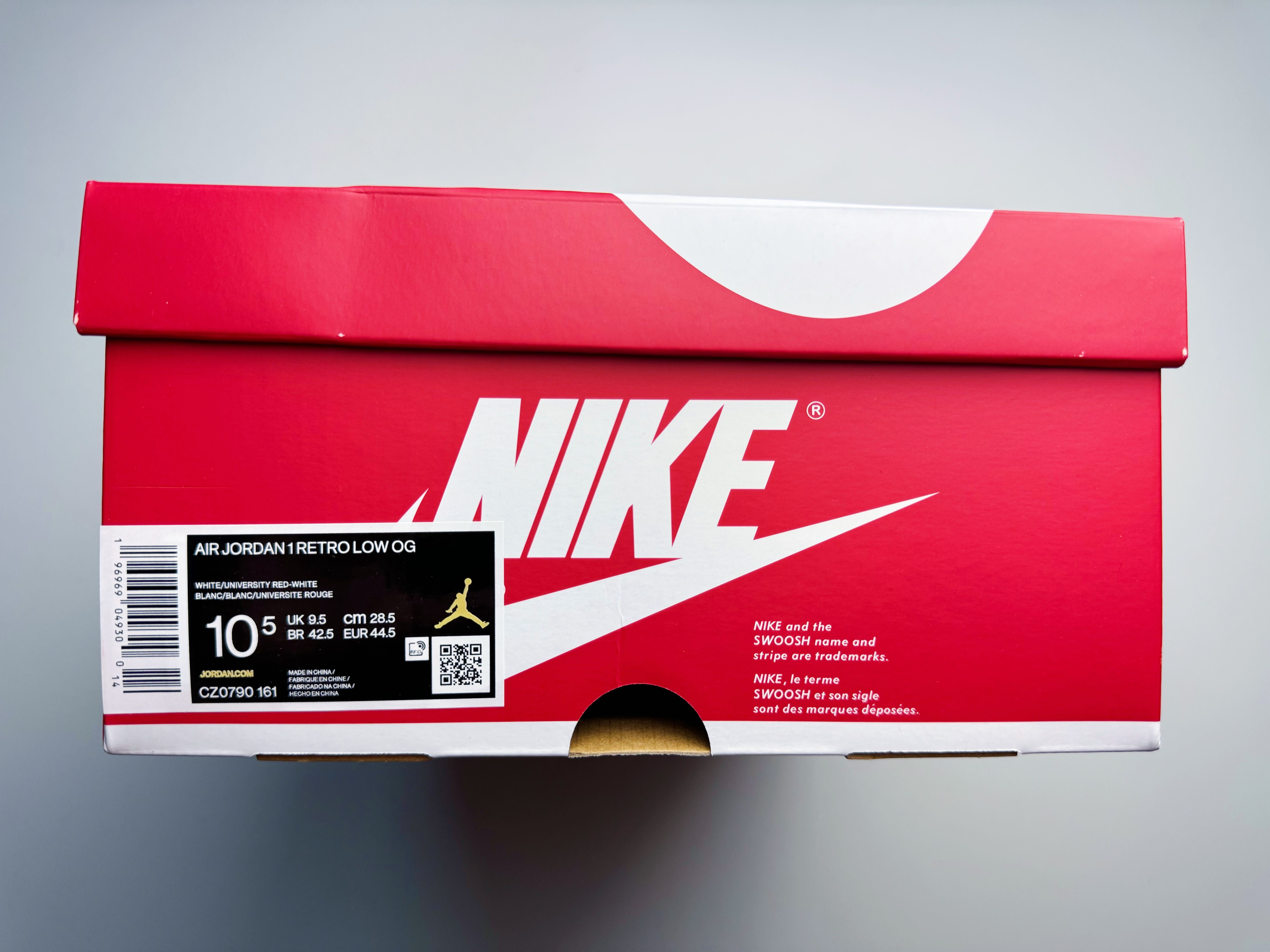Air Jordan 1 Low OG White / University Red 10.5 44.5 28,5cm high I one