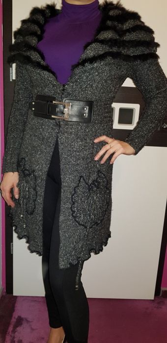 Piękny Szary Kardigan stan BDB rozm M/L/XL