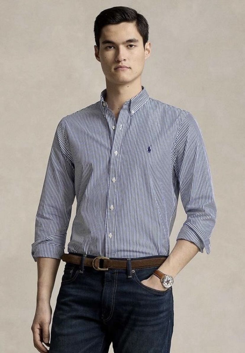 Polo Ralph Lauren чоловiча сорочка, брендова сорочка, рубашка в полоск