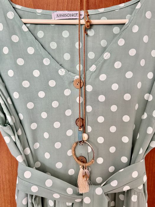 Nowa zielona sukienka w groszki | Letnia, kobieca, rozmiar M