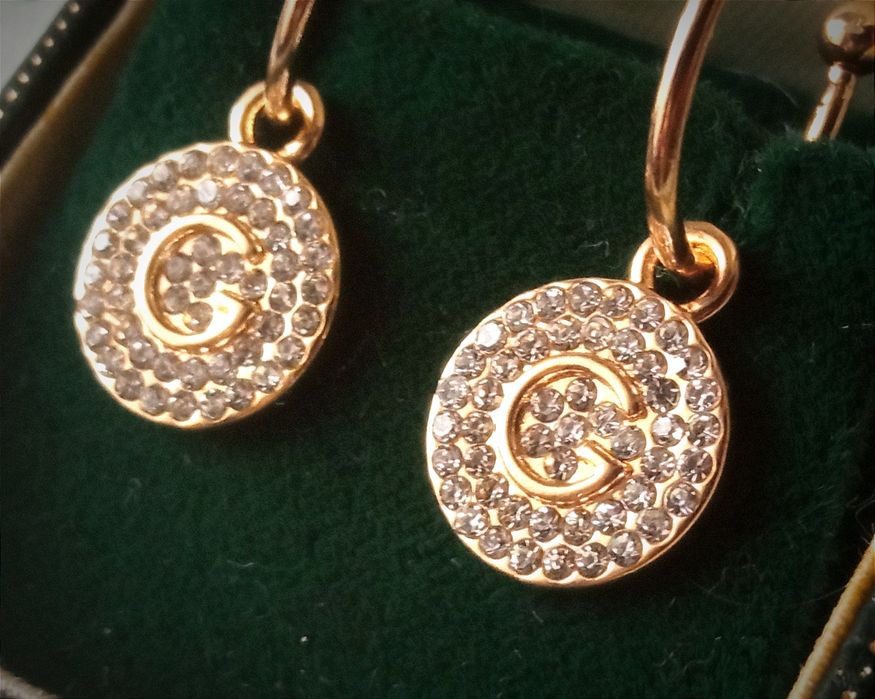 Guess Pozłacane Złote Klasyczne Kolczyki Koła Kółka Obręcze jak Gucci