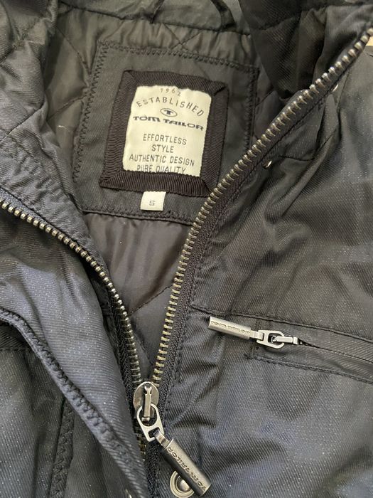 Tom Tailor damska kurtka czarna rozm 36 S pikowana ocieplana woskowana