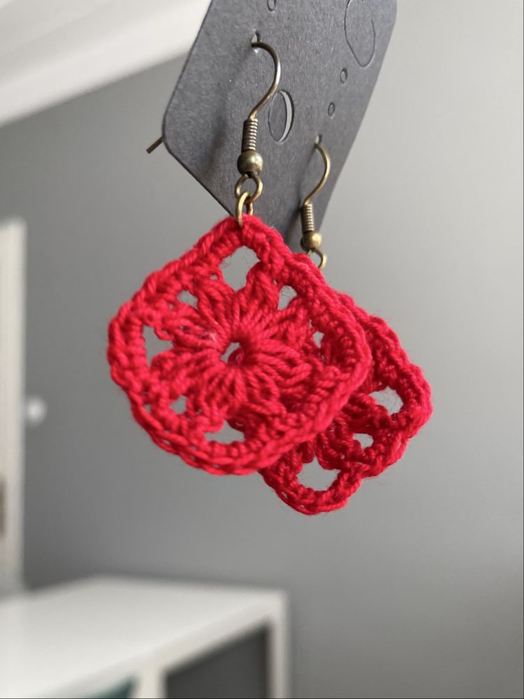 aros de crochê feitos à mão