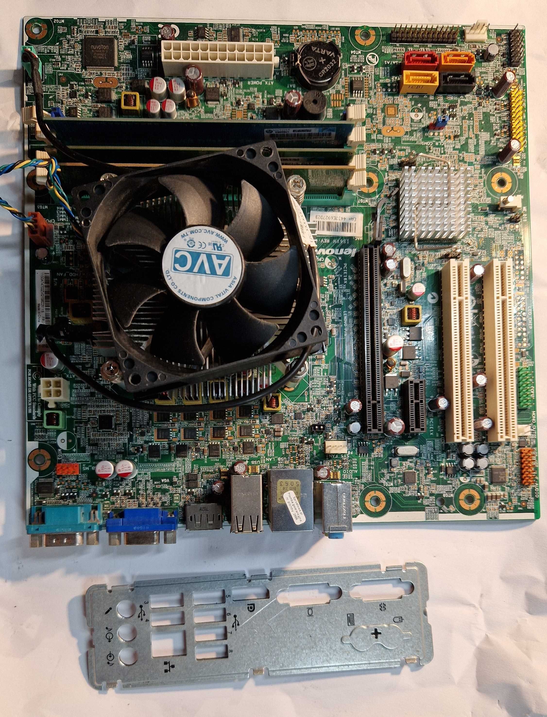 Komplet Płyta + procesor + RAM + c hłpdznie + zaślepka