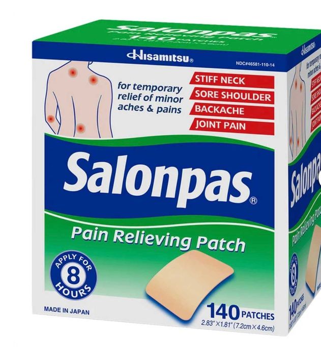 Plastry przeciwbólowe Salonpas. 140 sztuk. Z USA