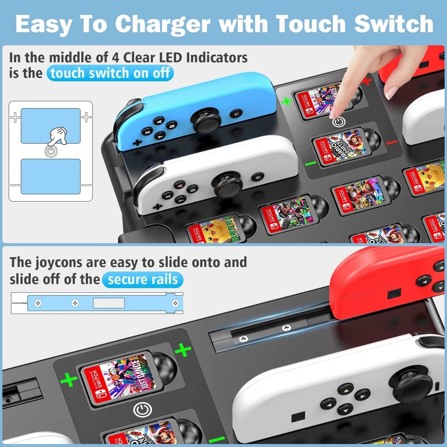 Stacja Switch Games Organizer z ładowarką do kontrolera