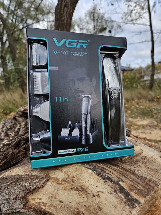 Машинка для стрижки VGR V-107 11в1 тример нос вуха трімер насадки