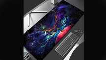 Duża podkładka pod mysz i klawiaturę dla graczy, motyw Space 80x30 cm