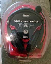 Słuchawki USB DELTACO Stereo Headset