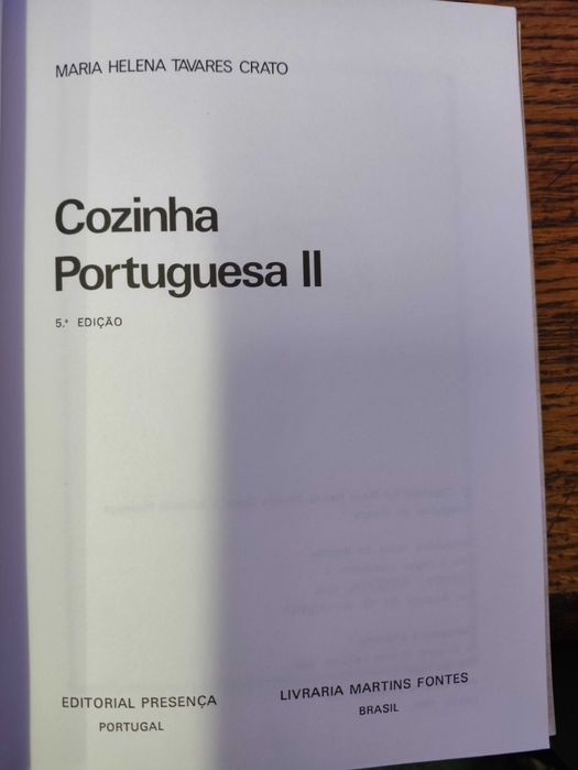 Livros Cozinha portuguesa II e III da Maria Helena Crato 1983 Presença