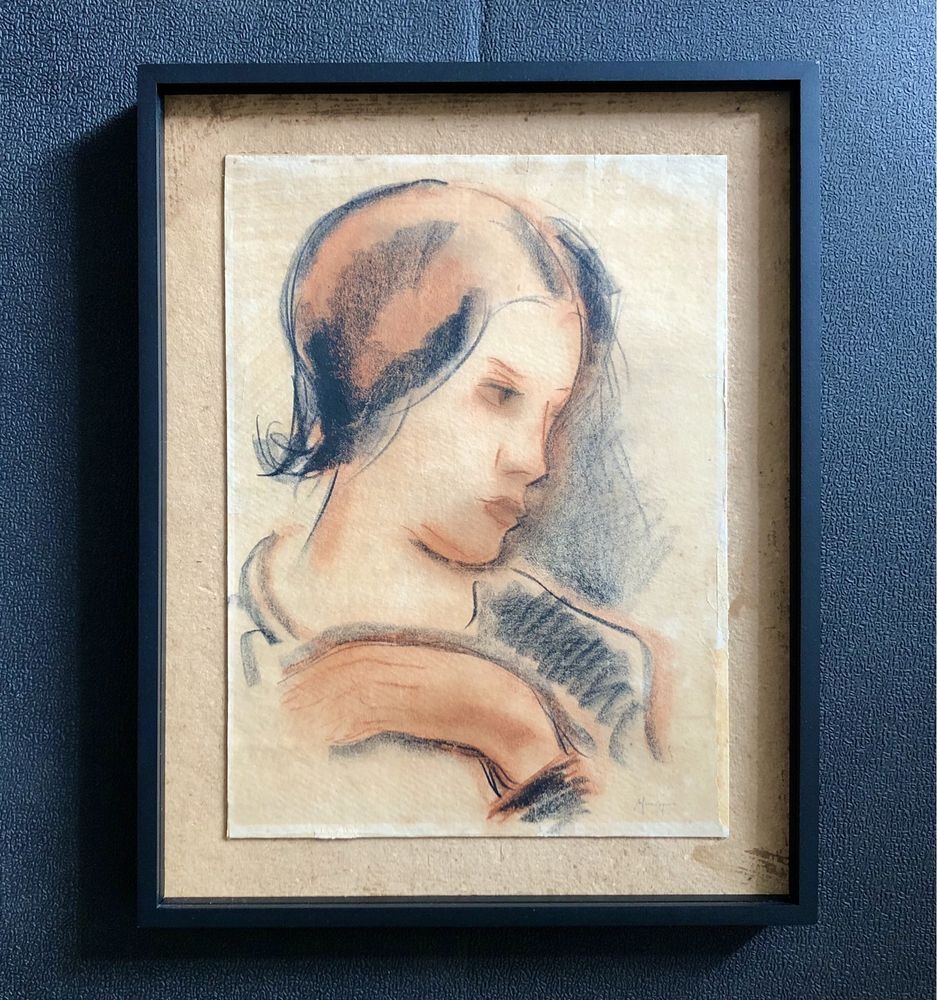 Obraz Maksymilian Feuerring Pastel Portret obraz Art Deco