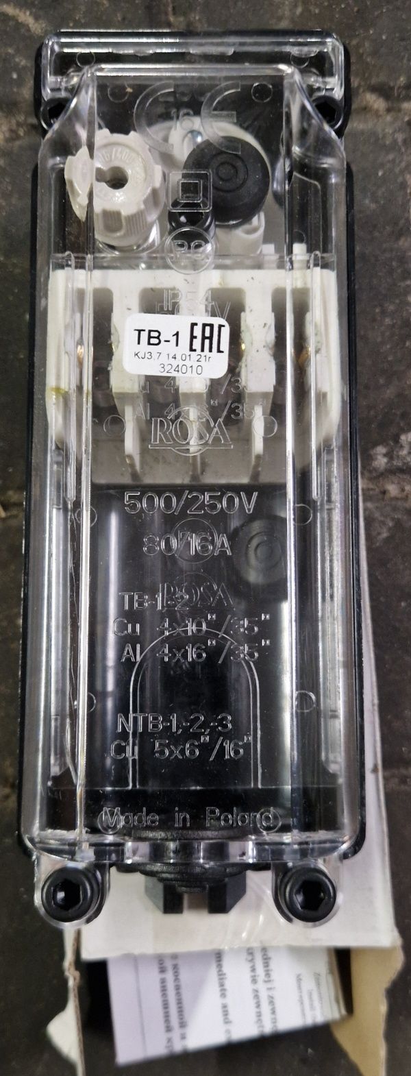 Tablica bezpiecznikowa do słupa ROSA TB-1 Kod producenta: "324010"