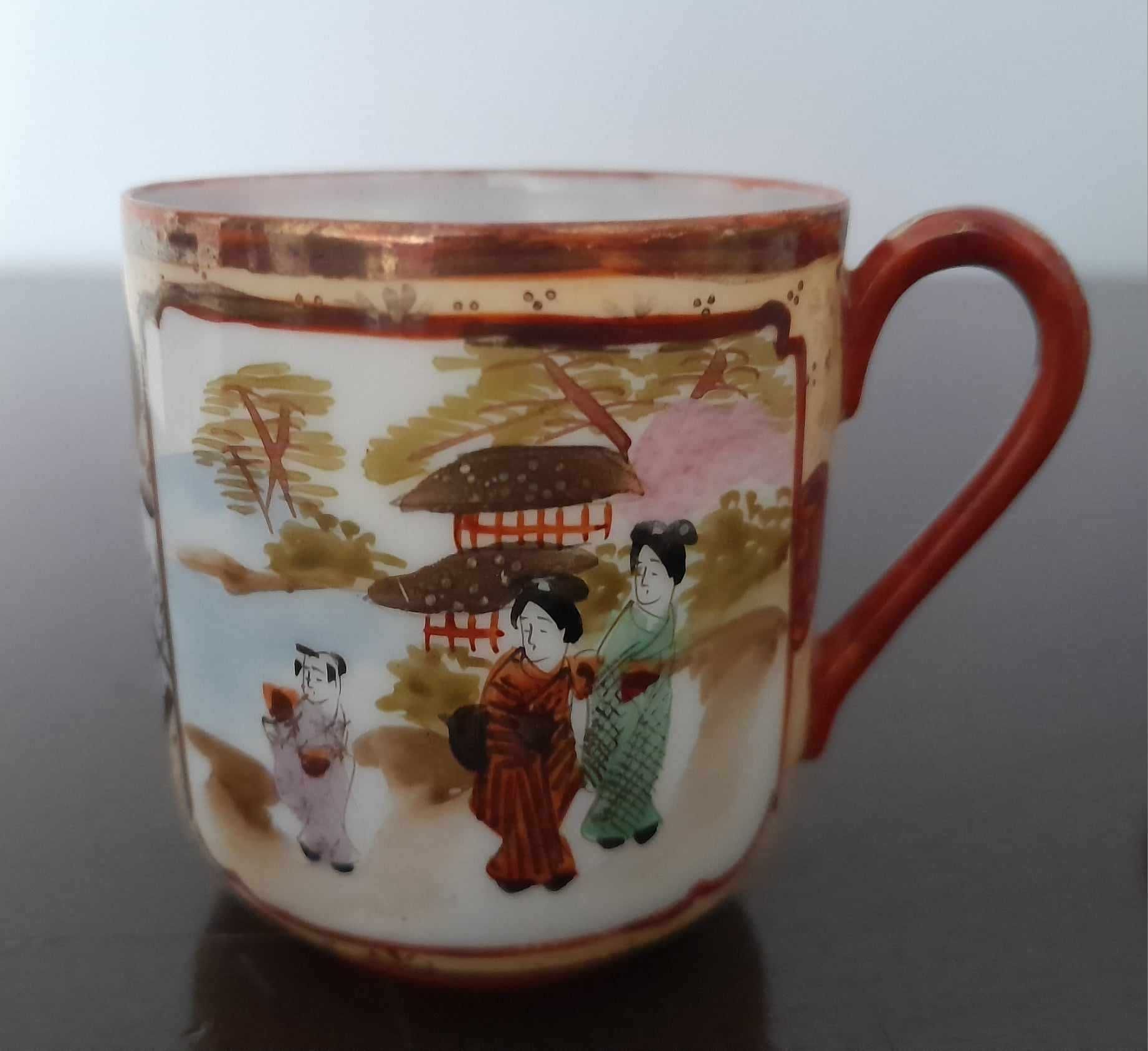3 chávenas de café porcelana Japonesa - Casca d'Ovo