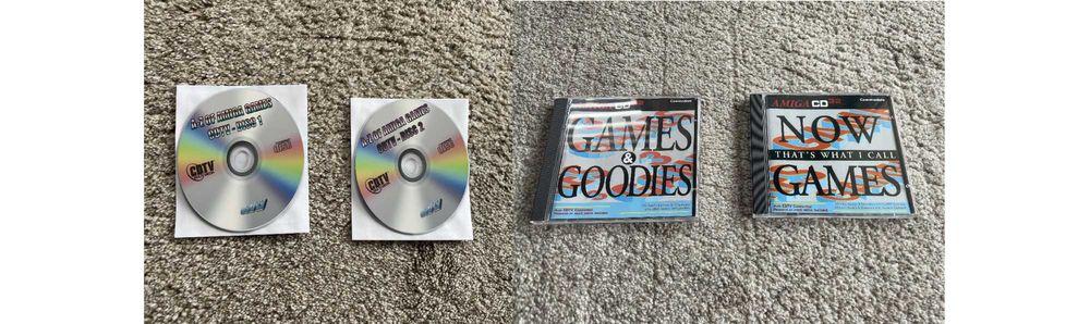 4xCD Amiga Games Gry CDTV + Dwie płyty z grami do Amiga CD32/ CDTV