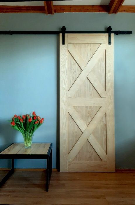 ++ Drzwi Zewnętrzne Wejściowe Drewniane CZYSTE POWIETRZE + GRATIS ++