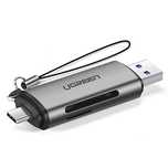 Ugreen czytnik kart SD / micro SD na USB 3.0 / USB Typ C 3.0 szary (50