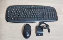 Клавиатура + мышка logitech ex 100 , безпроводная мембранная на батаре
