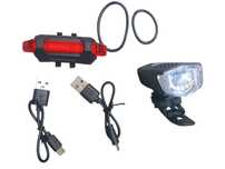 Zestaw lampek rowerowych LED ładowanych usb
