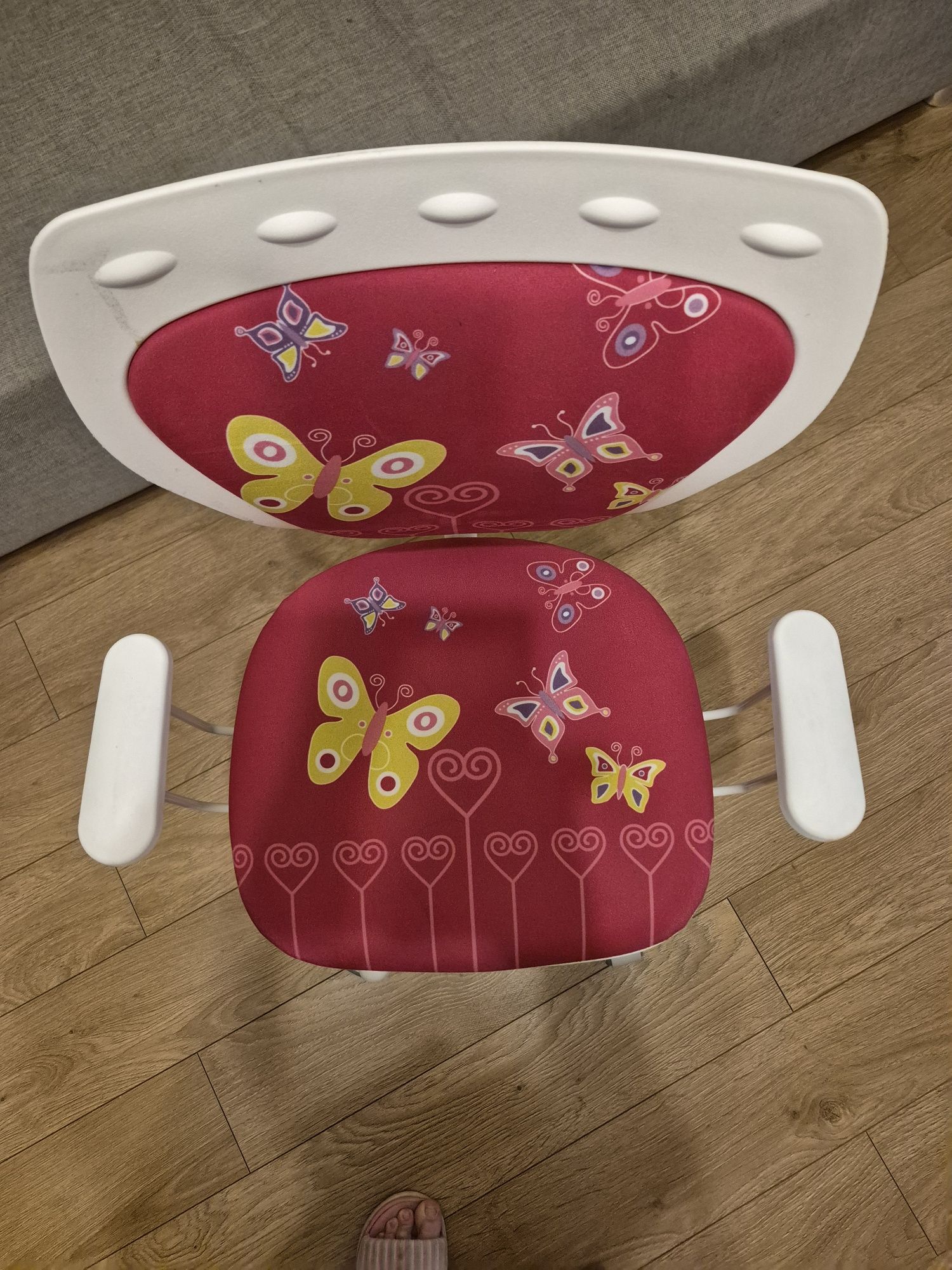Krzesło obrotowe szkolne ministyle white butterfly