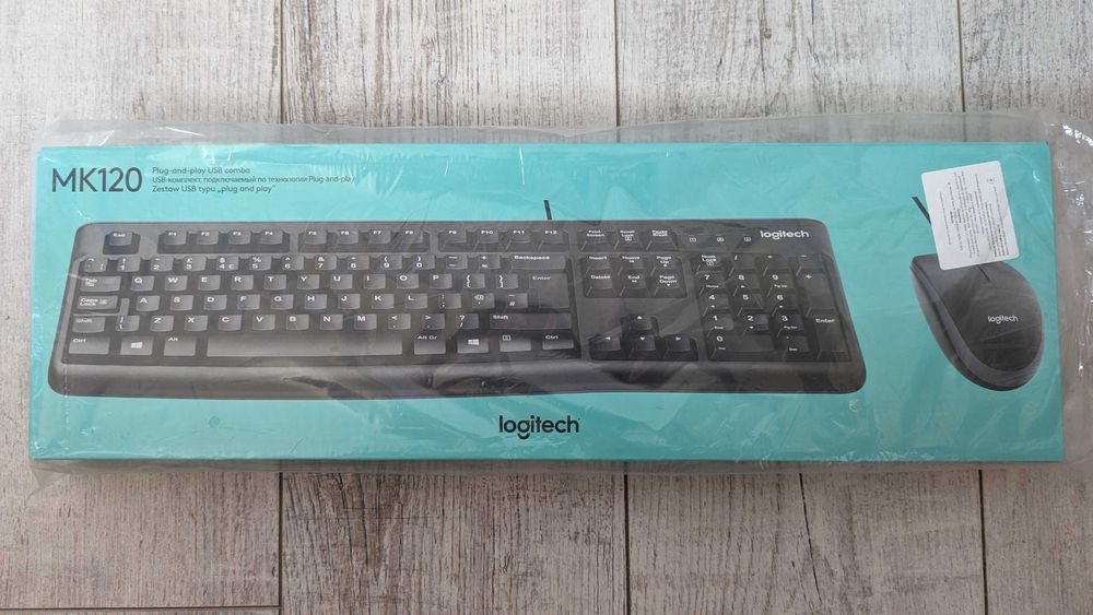 Комплект мышь + клавиатура Logitech MK120 USB UA Black