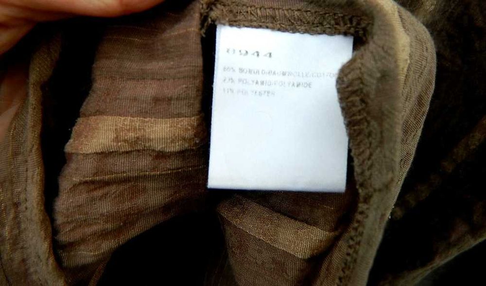 Bon'a Parte Prosta brązowa tunika w pionowe pasy 40/42