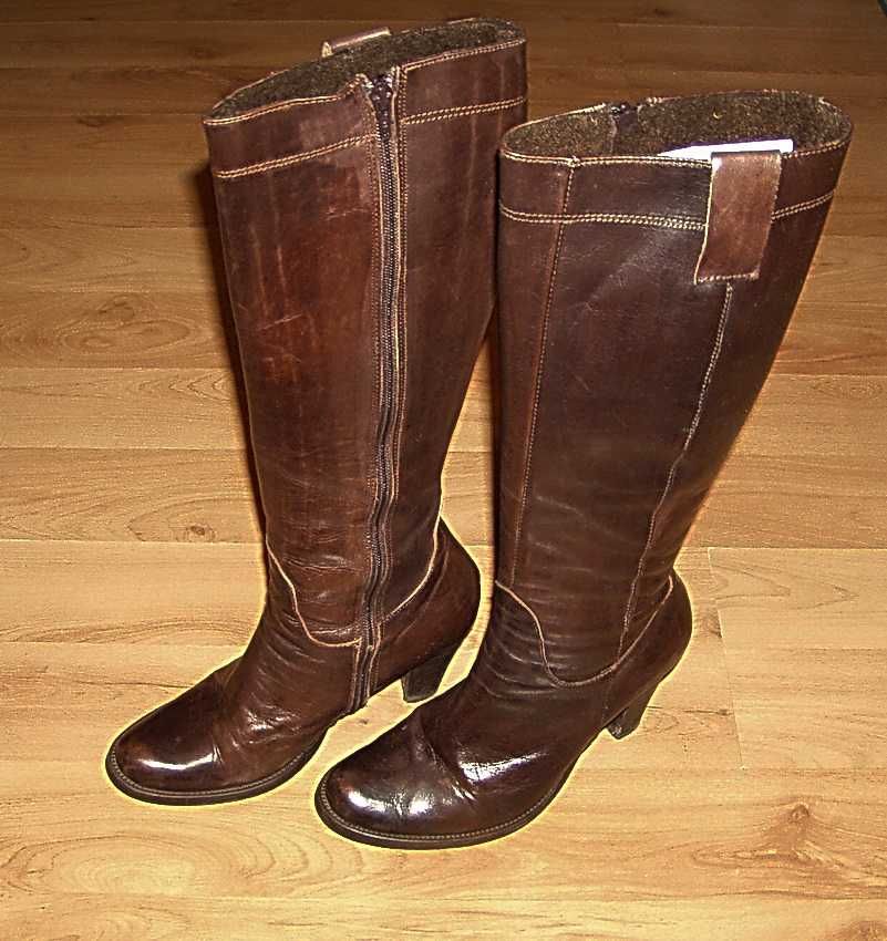 Damskie buty kozaki Venezia roz.38 Brązowe Vintage