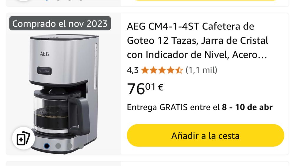 Maquina café AEG