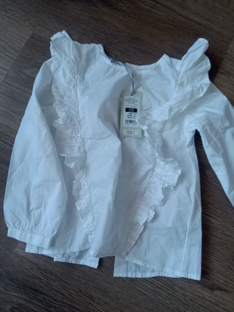 Spódniczka dżinsowa z tiulem +biała bluzka