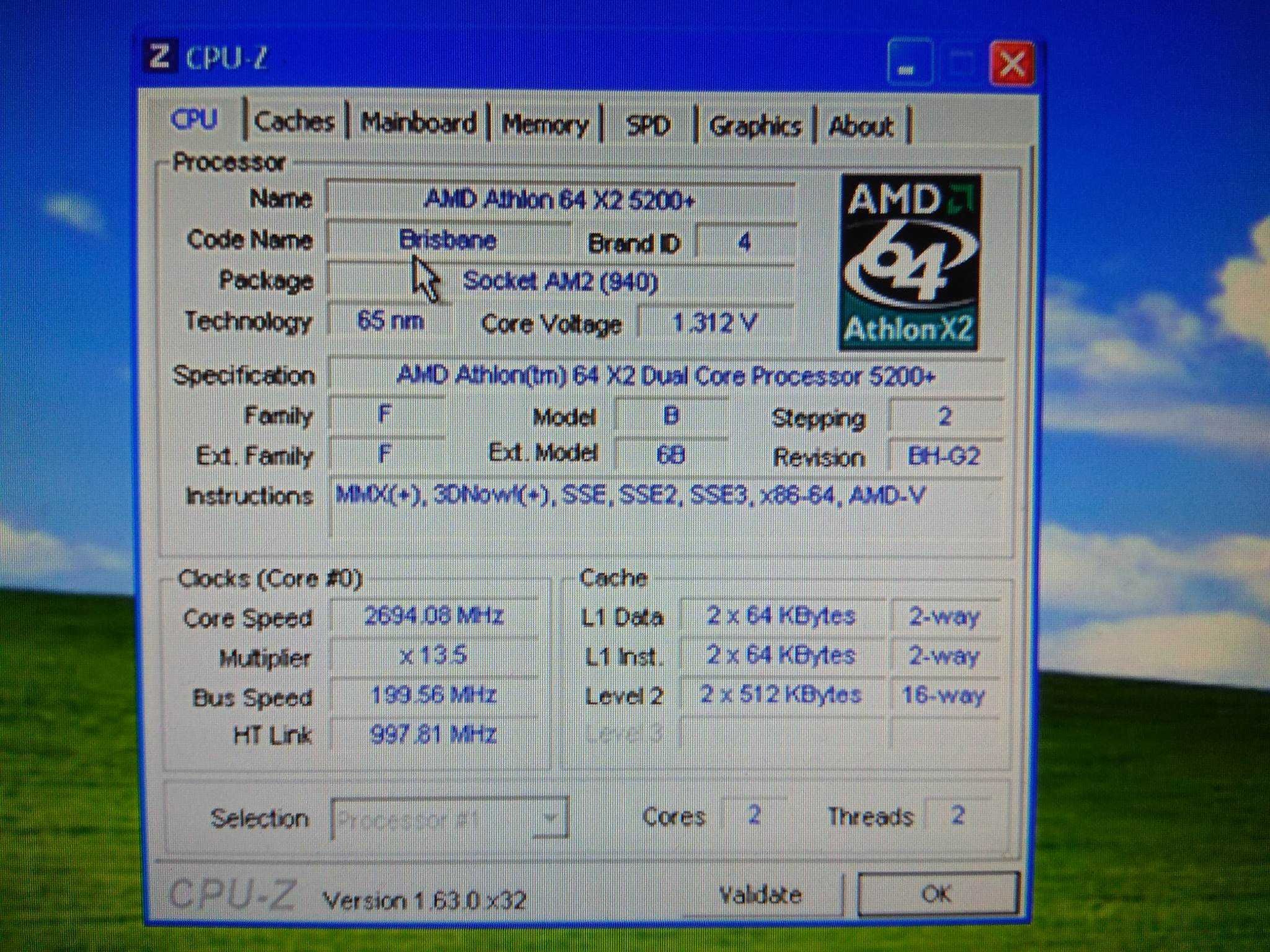 amd athlon 64 x2 5200+, ram 4GB, hdd 320GB, retro