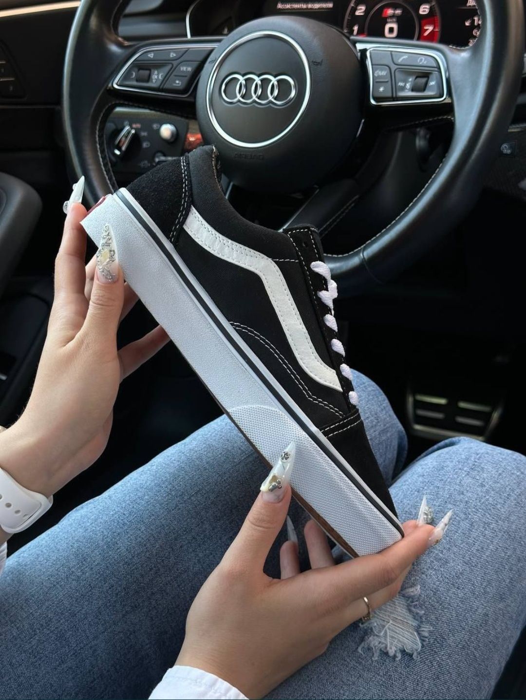 (БЕЗ ПЕРЕДОПЛАТИ) Кеди Vans Old Skool ванс олд скул чорні білі 36-46