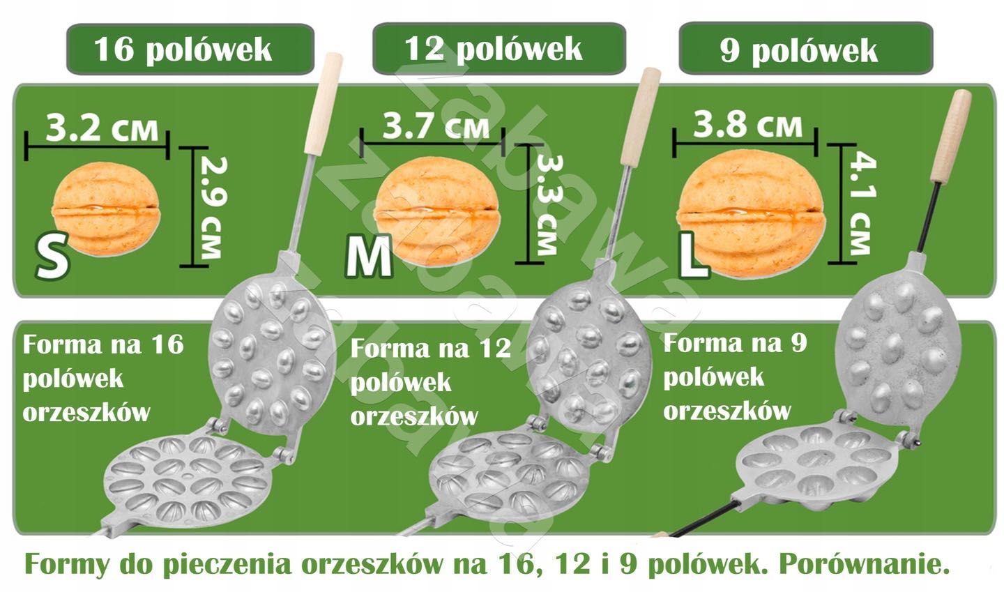 Forma opiekacz do pieczenia ciastek orzeszków na orzeszki 16szt 70