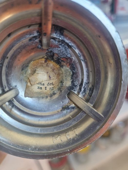 Antyk krucyfiks przedwojenny  CYNOWY Krzyż i 2 świeczniki Pasyjka