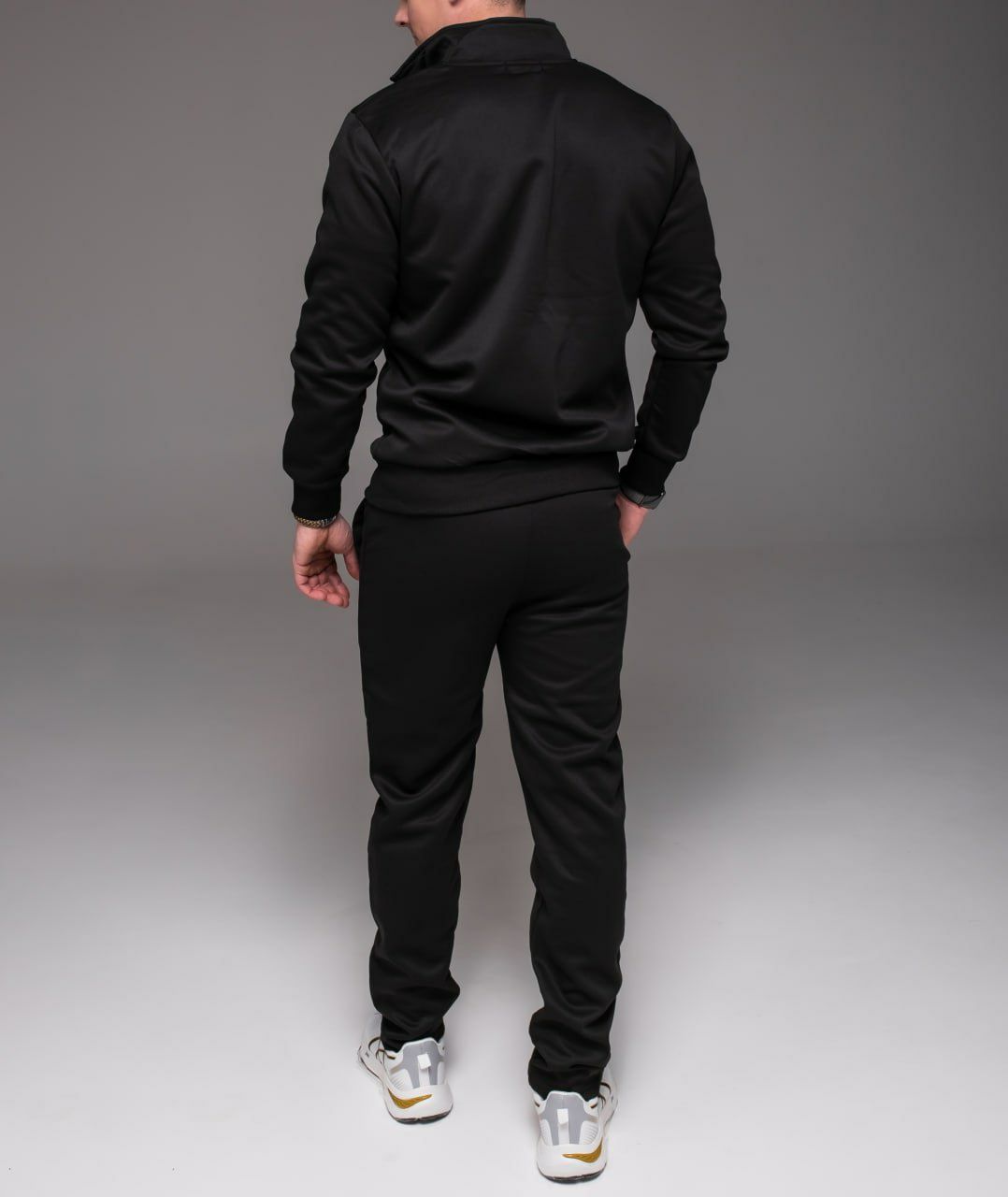 Чоловічий спортивний костюм літній чорний без капюшона М-3ХL
