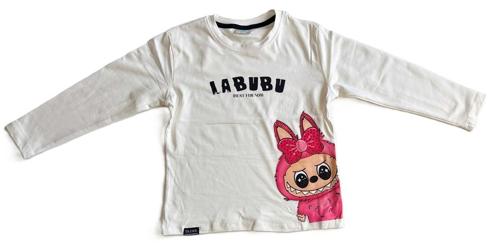 Bluzka dziewczęca biała Labubu - r. 128