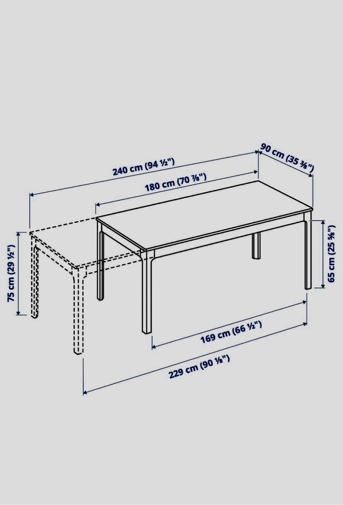 Stół rozkładany 180/240x90 ; Ikea Ekedalen