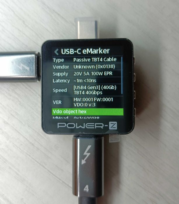 Кабелі Thunderbolt 4 - 30см, 50см, 1м, 8K-60HZ, 100Вт, 40Gbps