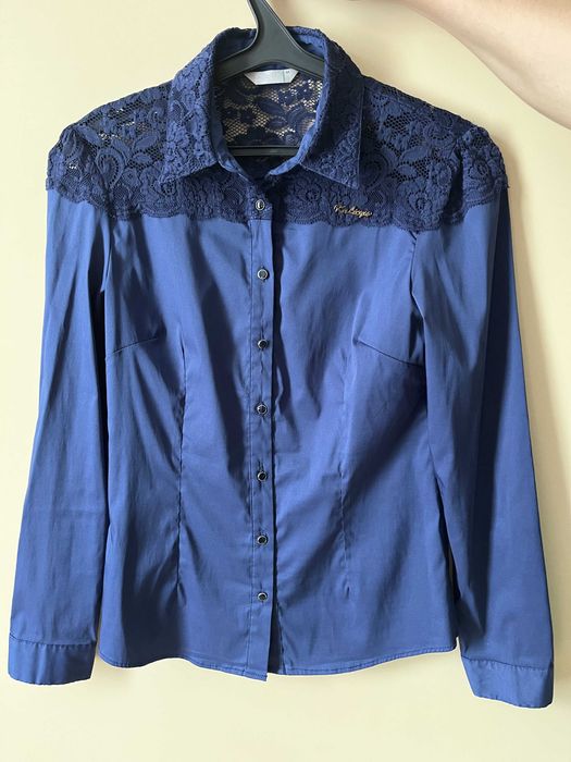 Рубашка женская Kalicyu 44 с длинным рукавом синяя