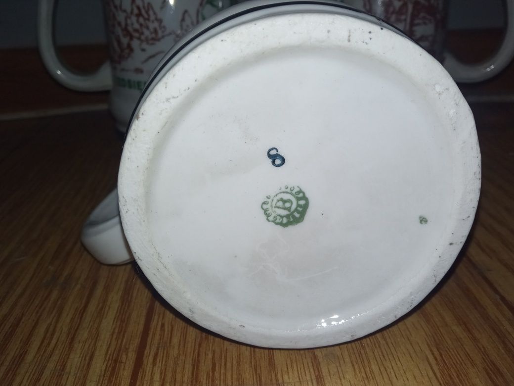 3 stare kufle ceramiczne wysokość 16cm