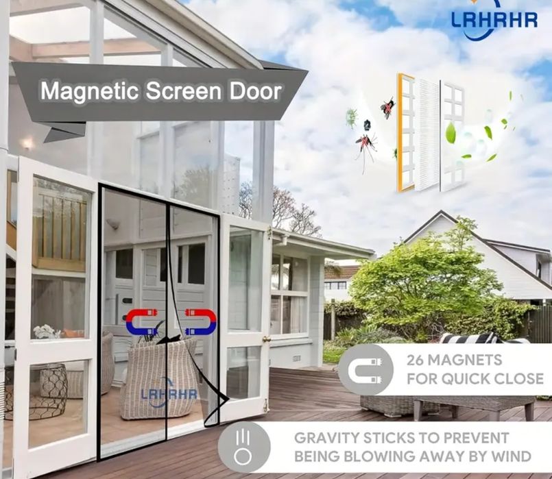 Rede Mosquiteira Magnética NO-Drill Portas