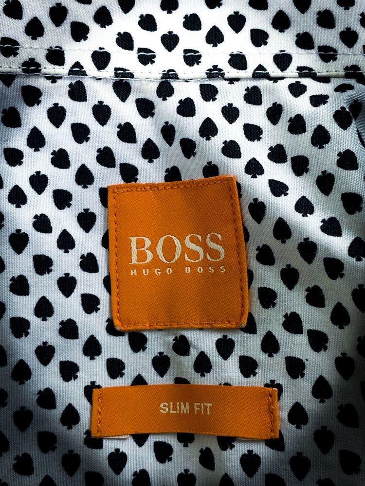 «Hugo Boss» Biała Czarna Męska Koszula / S