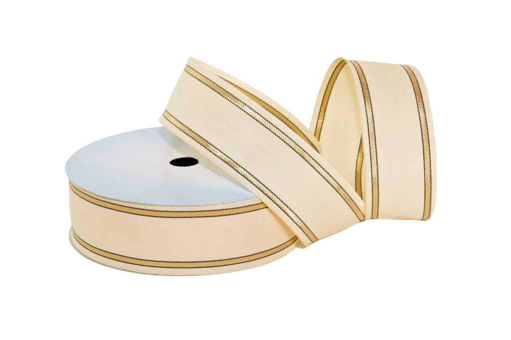 Zestaw wstążek tkanych "Szarfa z paskami" 4cm/10m - 4 sztuki