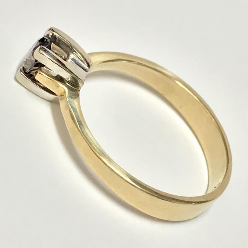 Złoty PIERŚCIONEK 585 14K brązowy DIAMENT 0.4ct 18