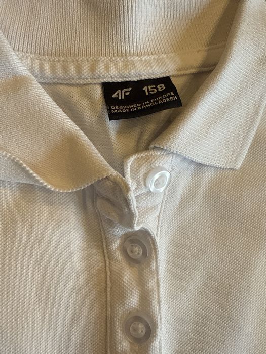 Biała bluzka tschirt polo 4F 158