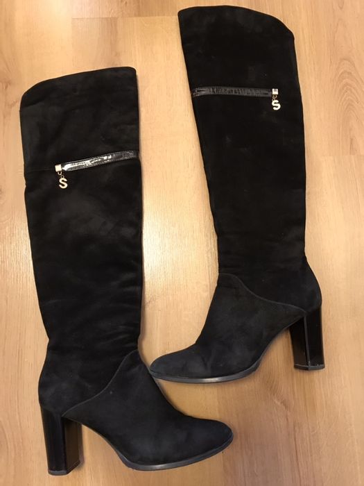 Сапожки Leader, высокие, натуральный замш