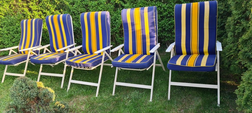 Zestaw krzeseł ogrodowych 6 krzeseł aluminiowych stalowych retro vinta