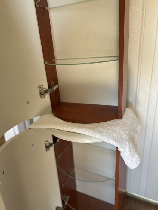 Nowe Szafki łazienkowe komplet wysoki połysk półokrągłe podwieszane