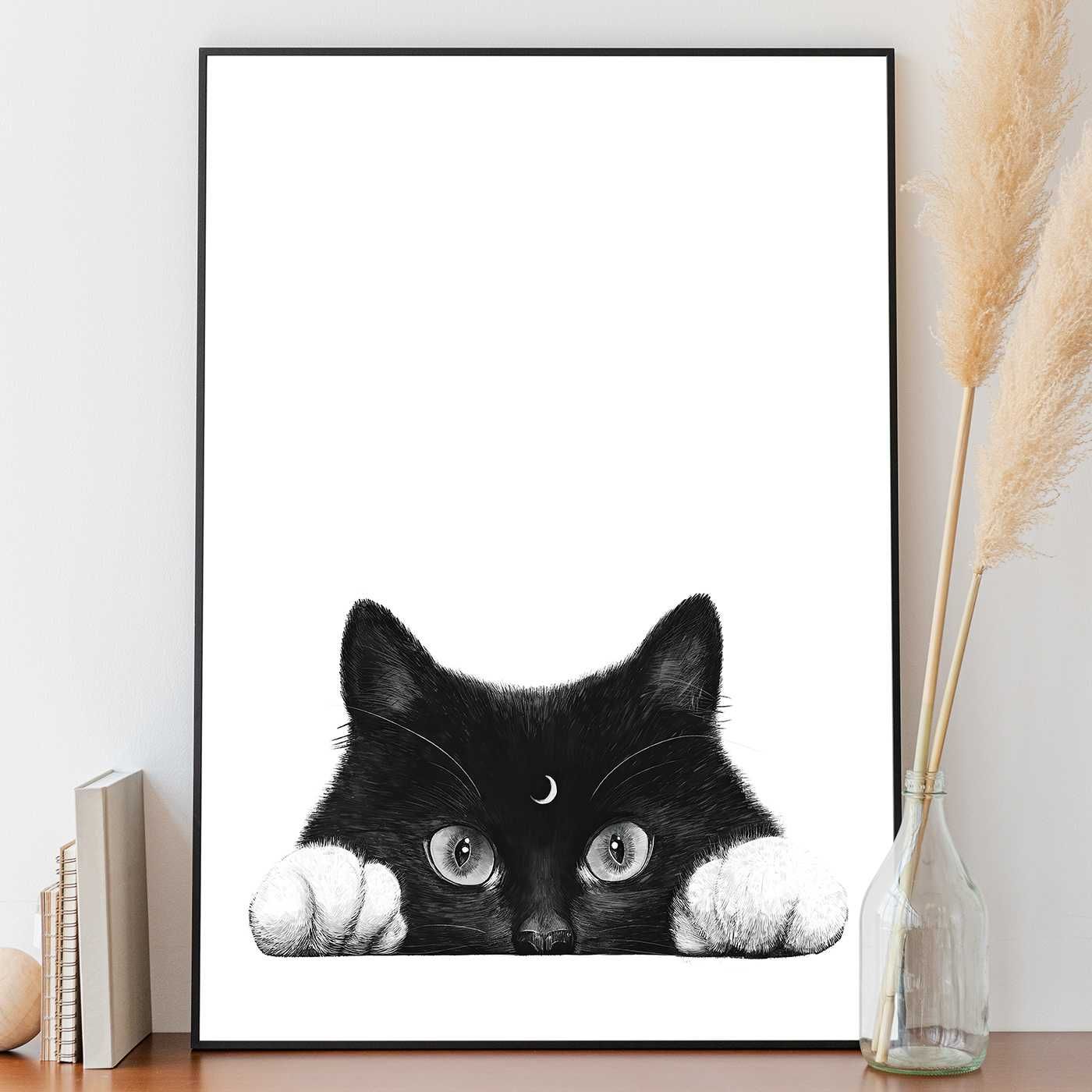 Nocny Kot PLAKAT A3 Vintage, Cat - trzeci plakat GRATIS