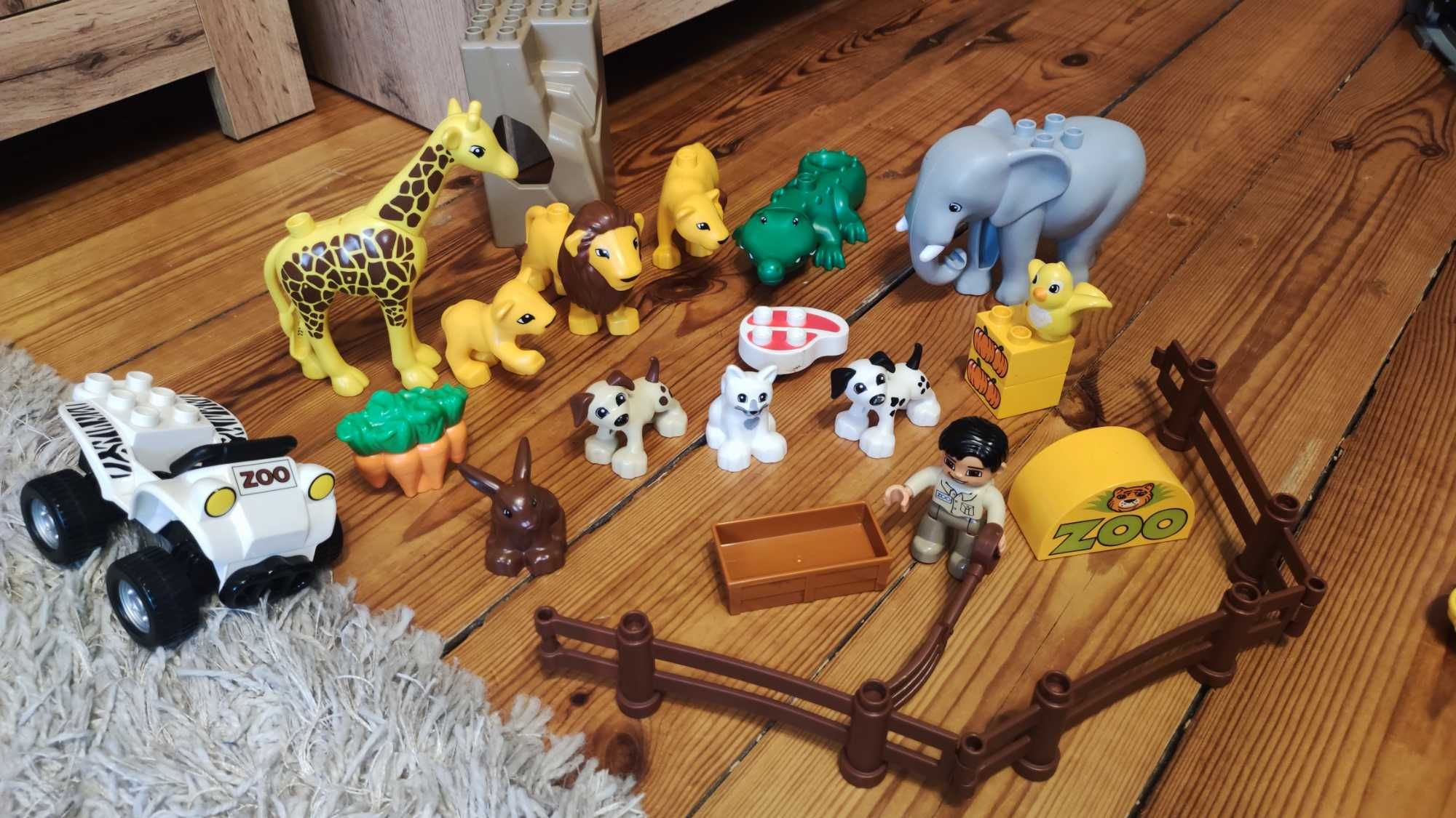 LEGO Duplo pociąg straż zoo zwierzęta,