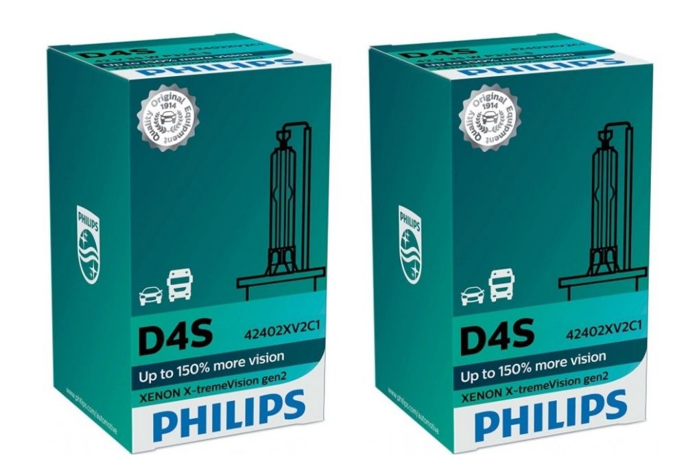 Lâmpadas Philips X-treme Vision+150/White Vision 120 Xénon D1S/D2S/D3S